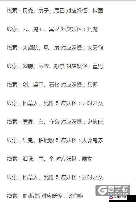 阴阳师各阶级式神出处与线索全揭秘攻略专题